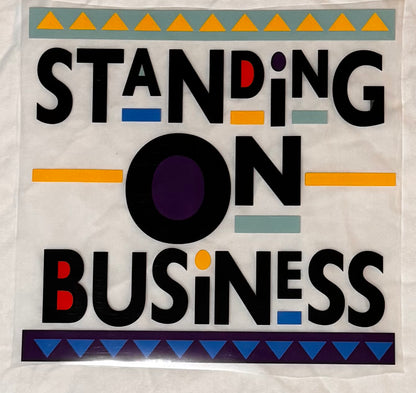 “Standing on business” image